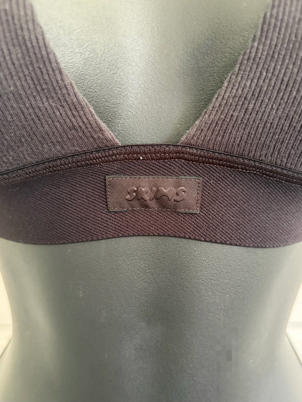 SKIMS Stretch Cotton Rib Plunge Bralette in Black, SZ S - Picture 6 of 9